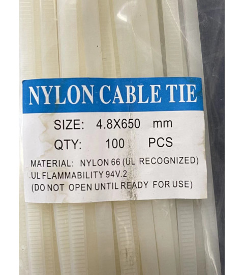 Cable Ties 4.8mm x 650mm 100pcs